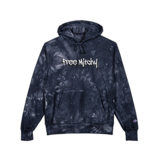 'Free Mitchy' | Tie-Dye Hoodie Embroidered Streetwear Pullover