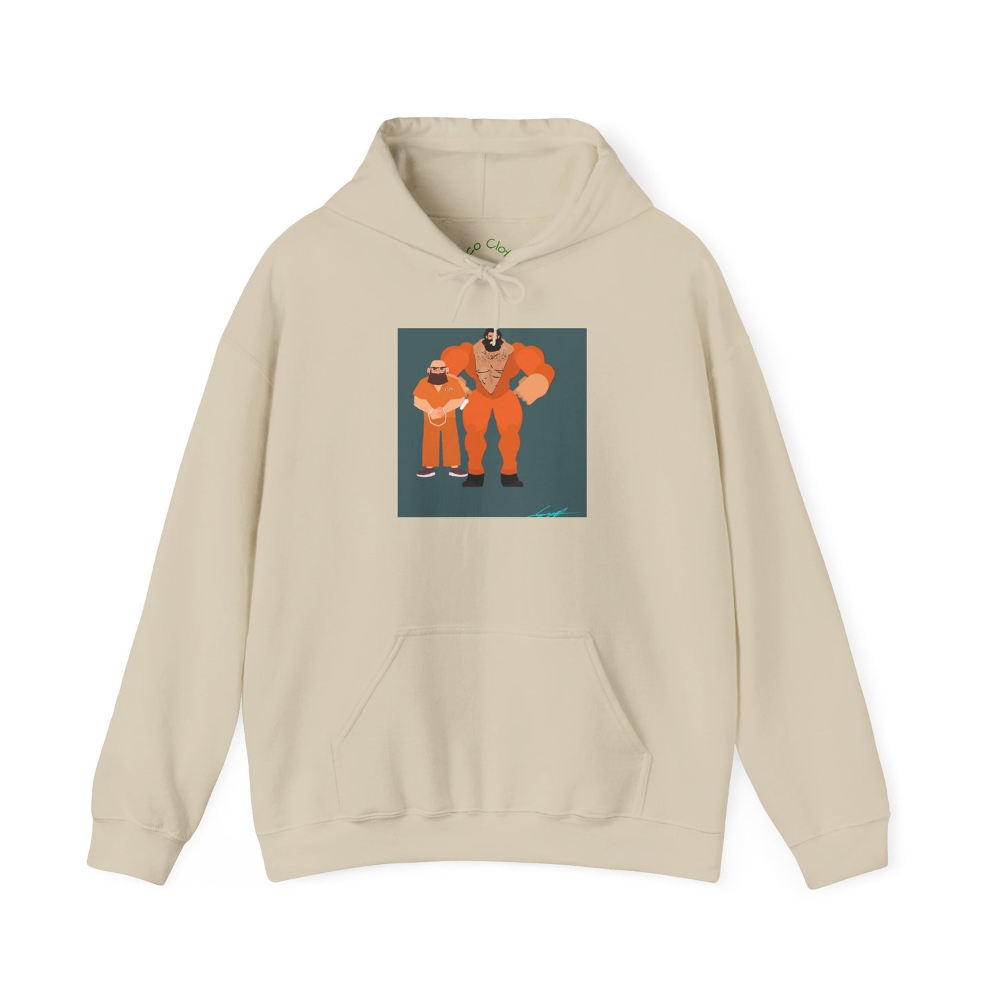 'Free Mitchy' Orange Jumpsuit Hoodie - Retro Inmate Duo Graphic Sweatshirt