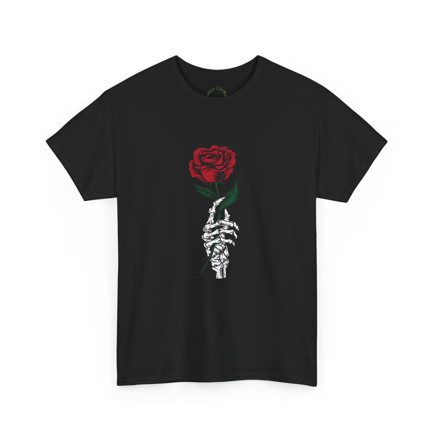 Vintage Rose Skeleton Tee - Unisex Heavy Cotton T-Shirt for Casual Style