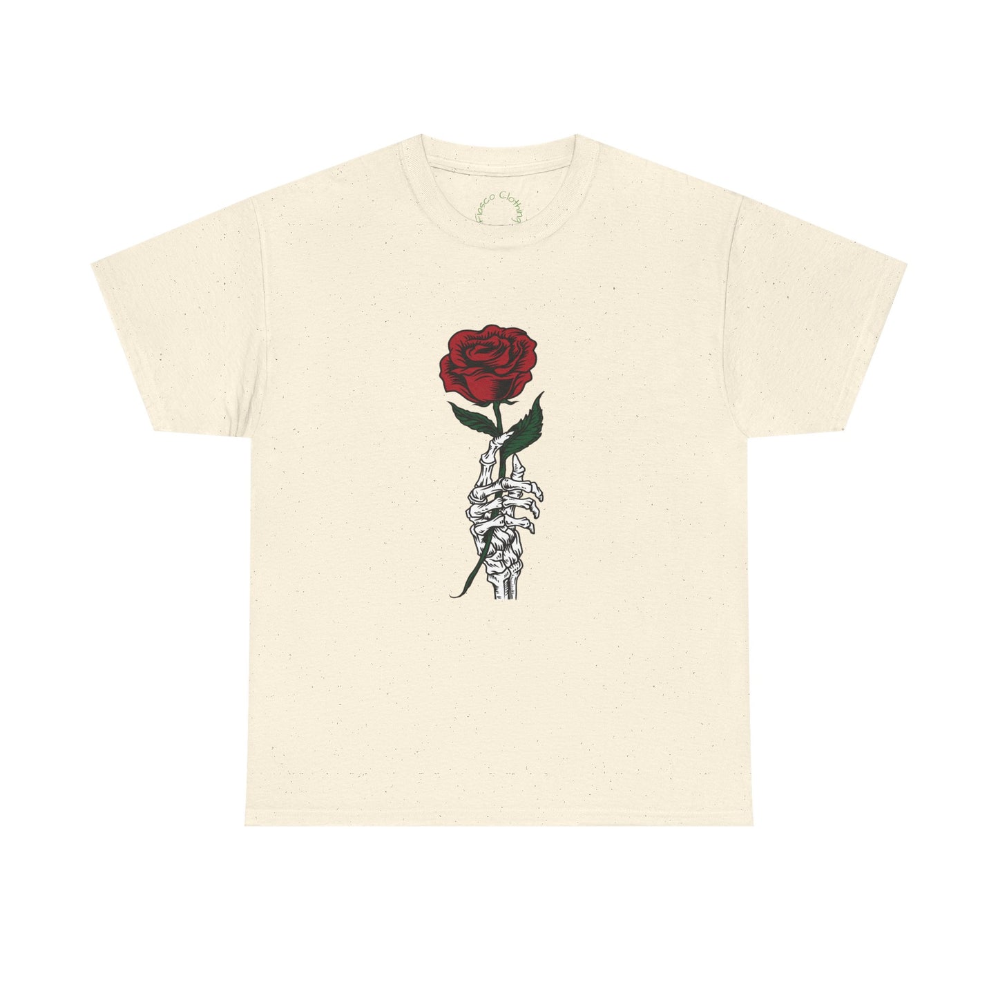 Vintage Rose Skeleton Tee - Unisex Heavy Cotton T-Shirt for Casual Style