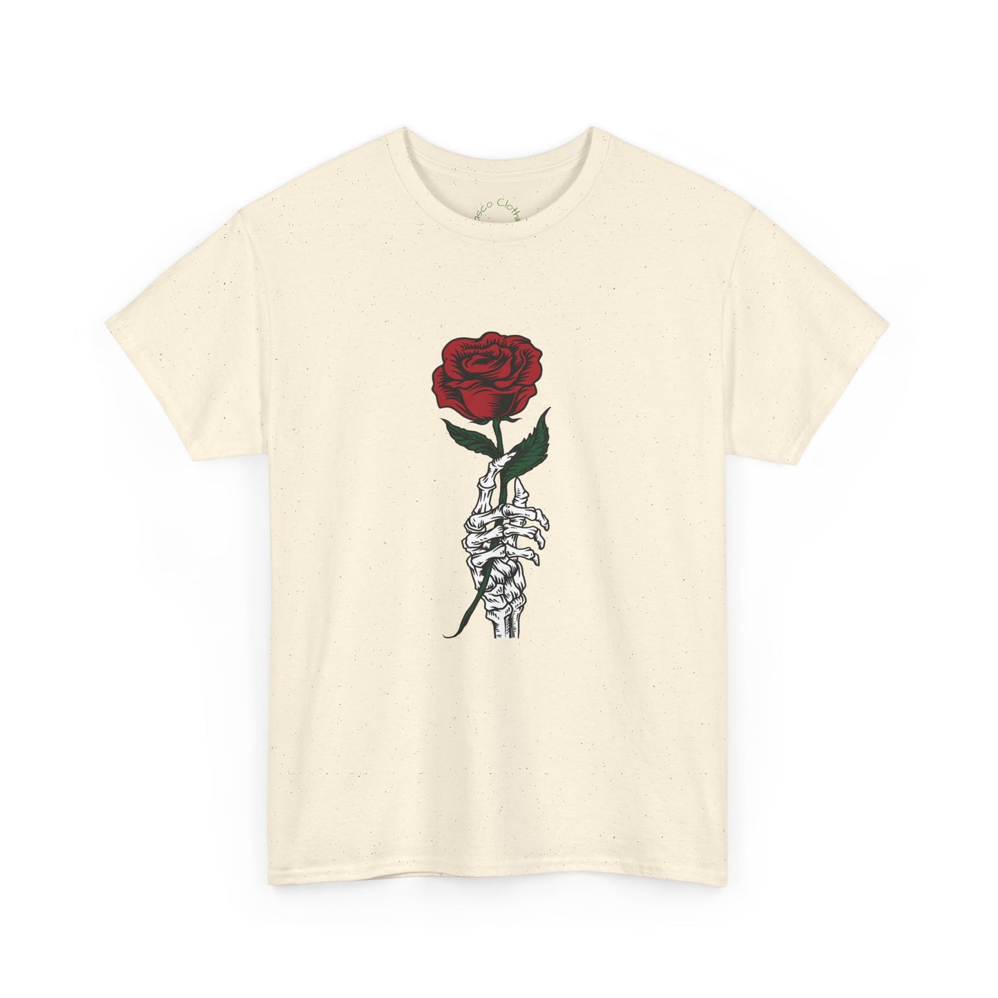 Vintage Rose Skeleton Tee - Unisex Heavy Cotton T-Shirt for Casual Style