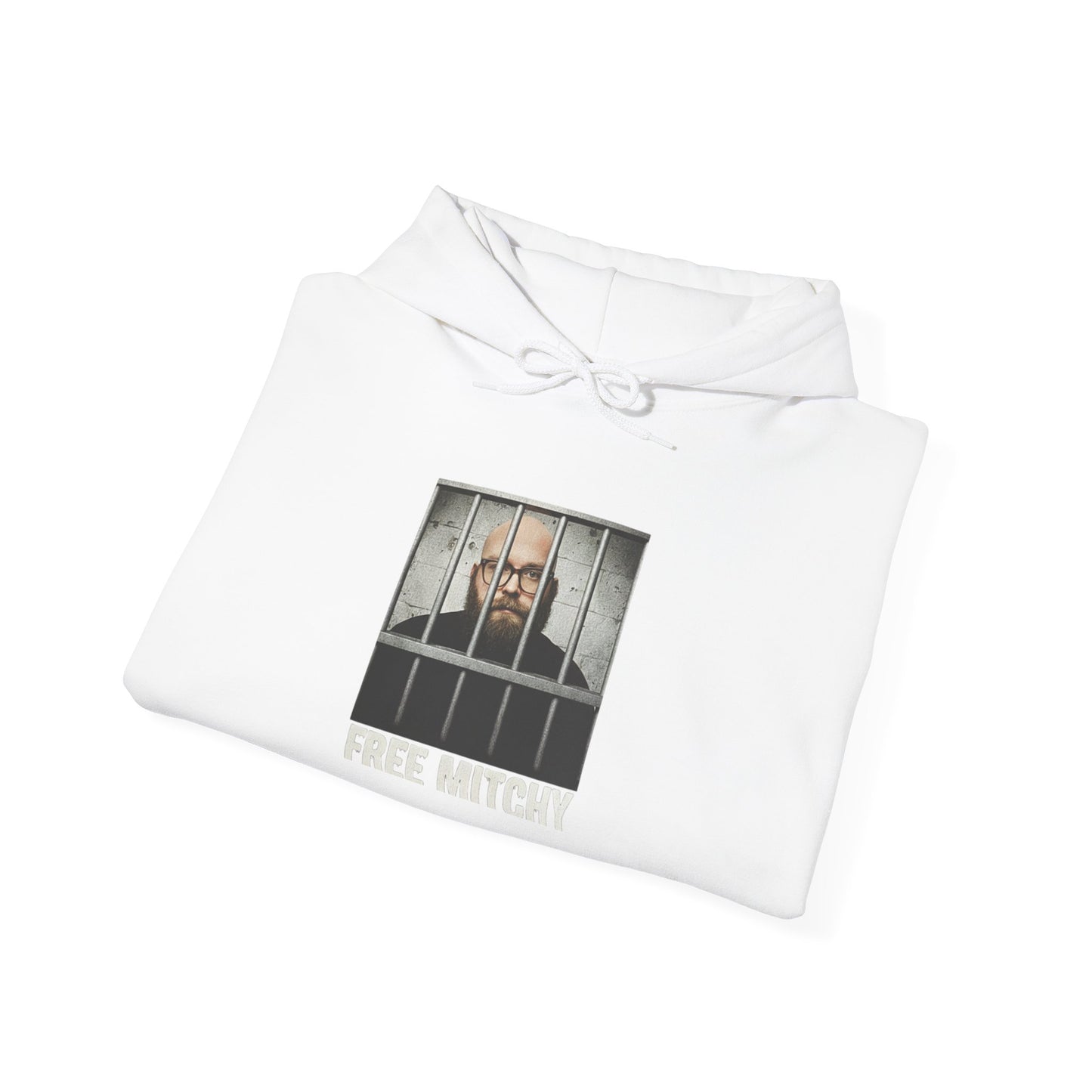 'Free Mitchy' | Portrait Behind Bars hoodie | 'Free Mitchy' prison mugshot design