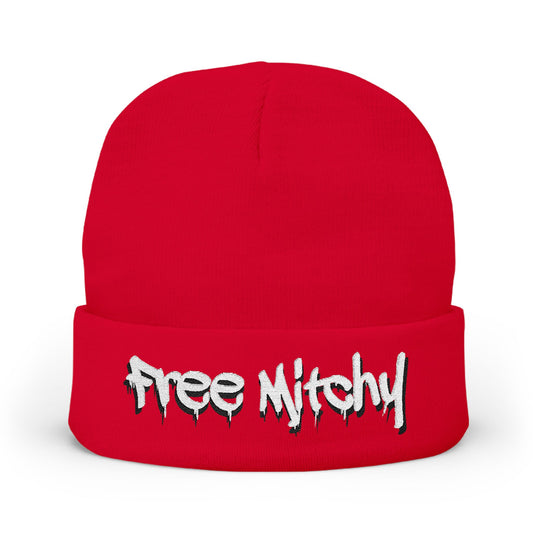 'Free Mitchy' Knit Beanie — Cozy Graphic Winter Hat