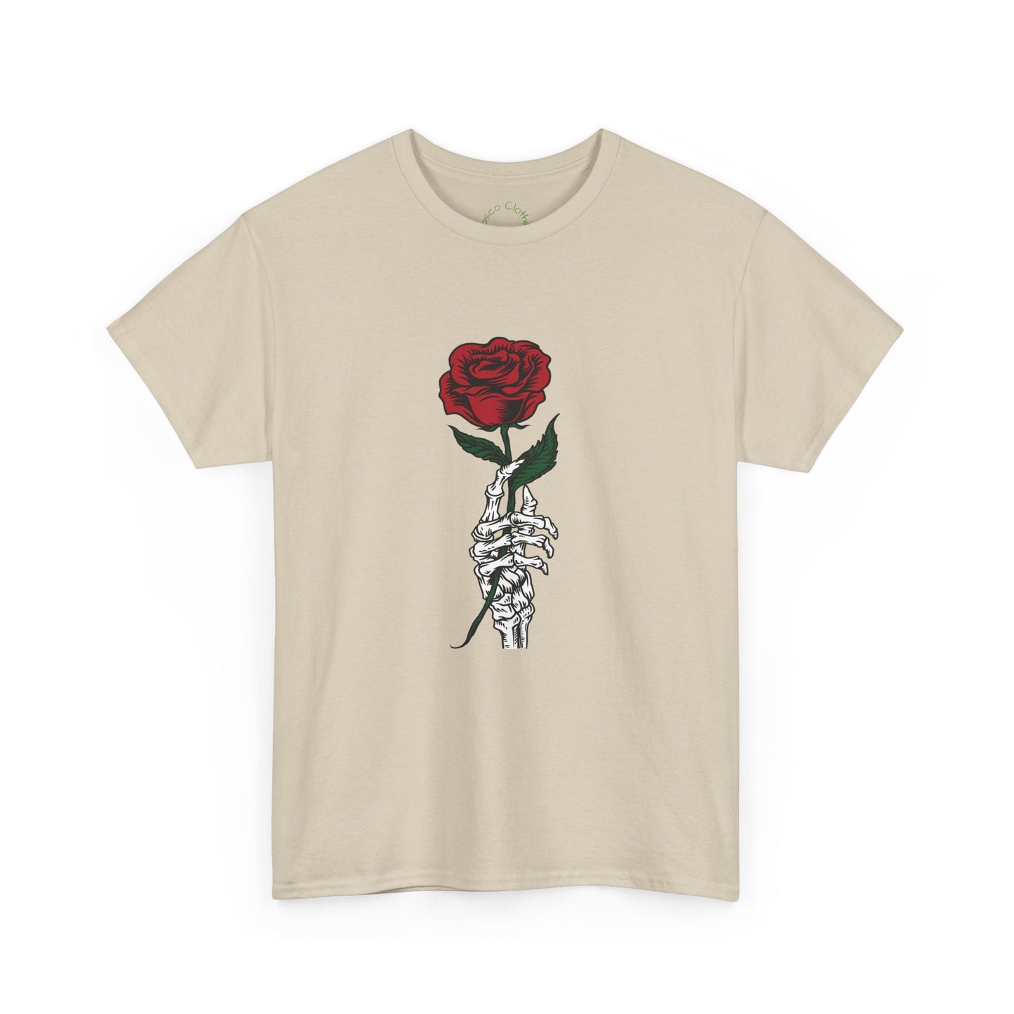Vintage Rose Skeleton Tee - Unisex Heavy Cotton T-Shirt for Casual Style