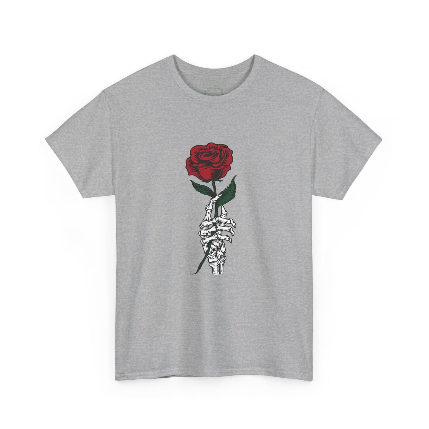Vintage Rose Skeleton Tee - Unisex Heavy Cotton T-Shirt for Casual Style