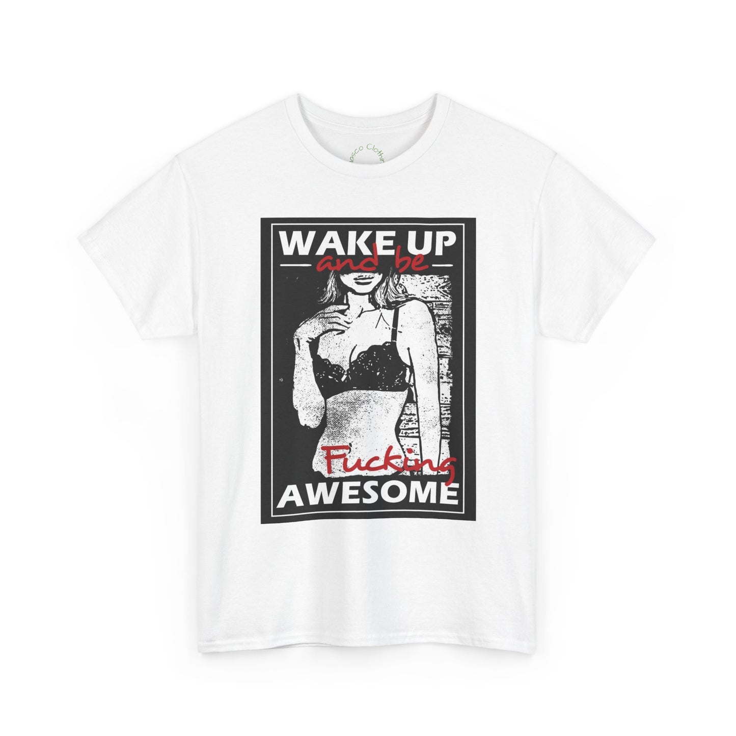 Wake Up Awesome Graphic Tee - Unisex Heavy Cotton T-Shirt