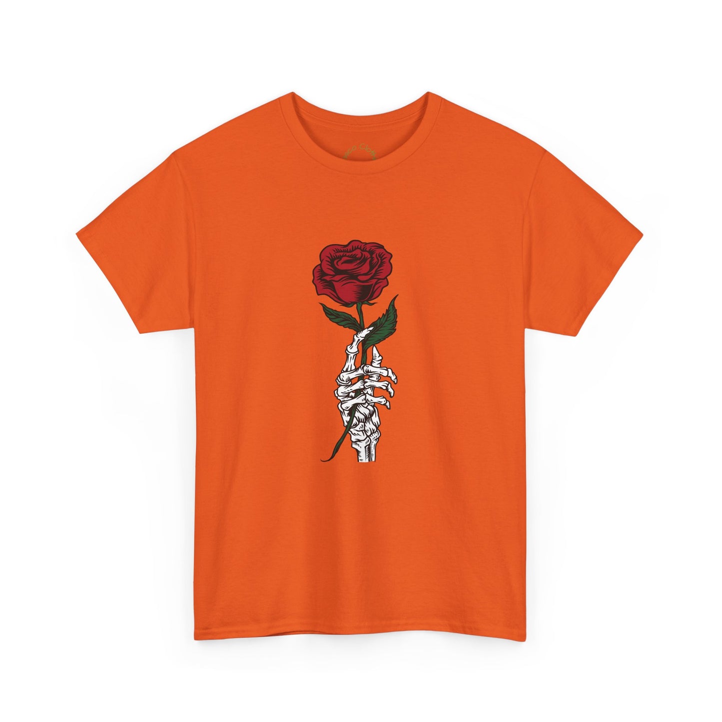 Vintage Rose Skeleton Tee - Unisex Heavy Cotton T-Shirt for Casual Style