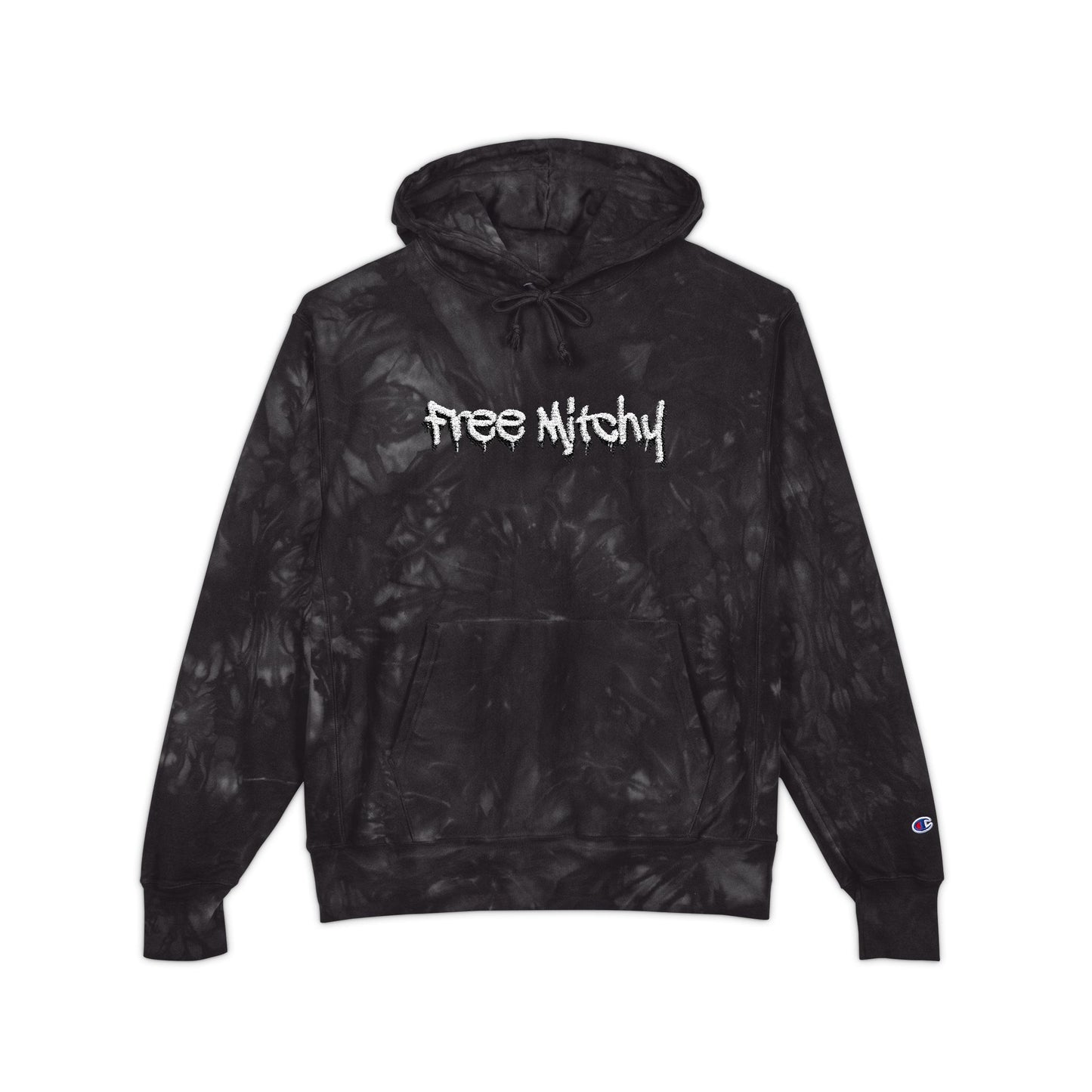'Free Mitchy' | Tie-Dye Hoodie Embroidered Streetwear Pullover