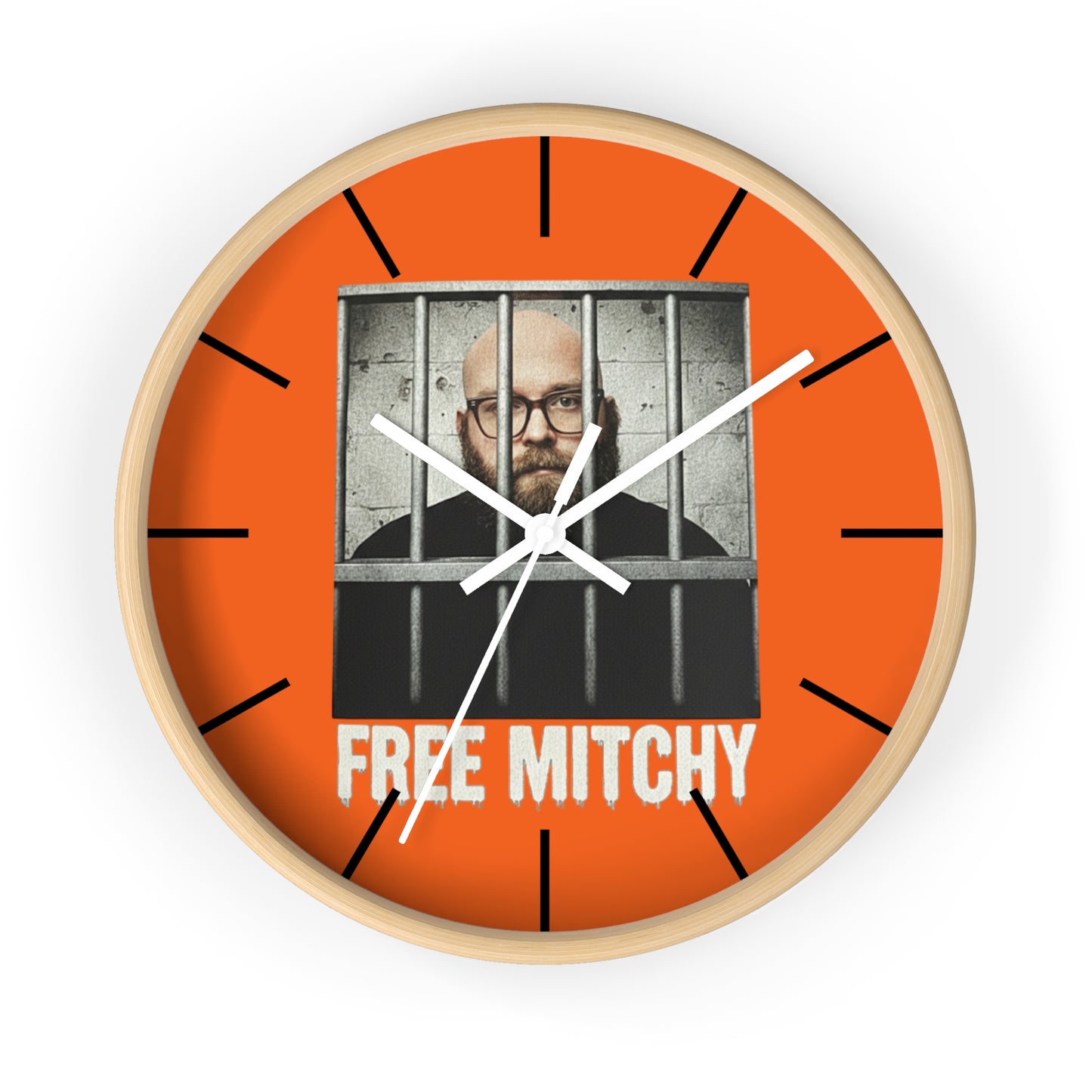 'Free Mitchy' Wall Clock - Unique Home Decor, Supportive Gift for Friends