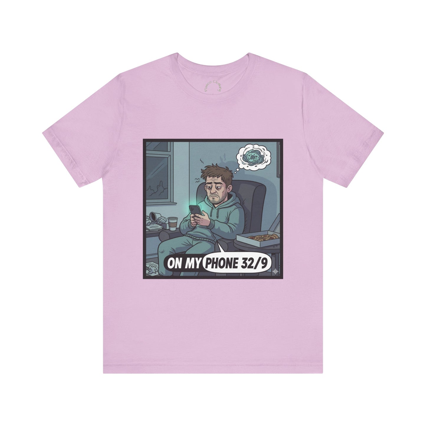'Mitchy' On My Phone 32/9 Tee | Funny Phone Addiction Illustration T-Shirt