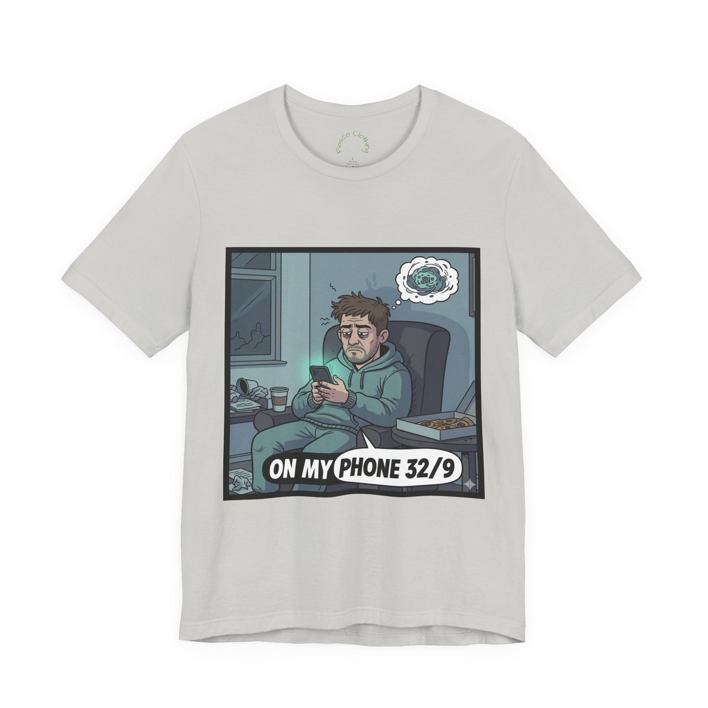 'Mitchy' On My Phone 32/9 Tee | Funny Phone Addiction Illustration T-Shirt