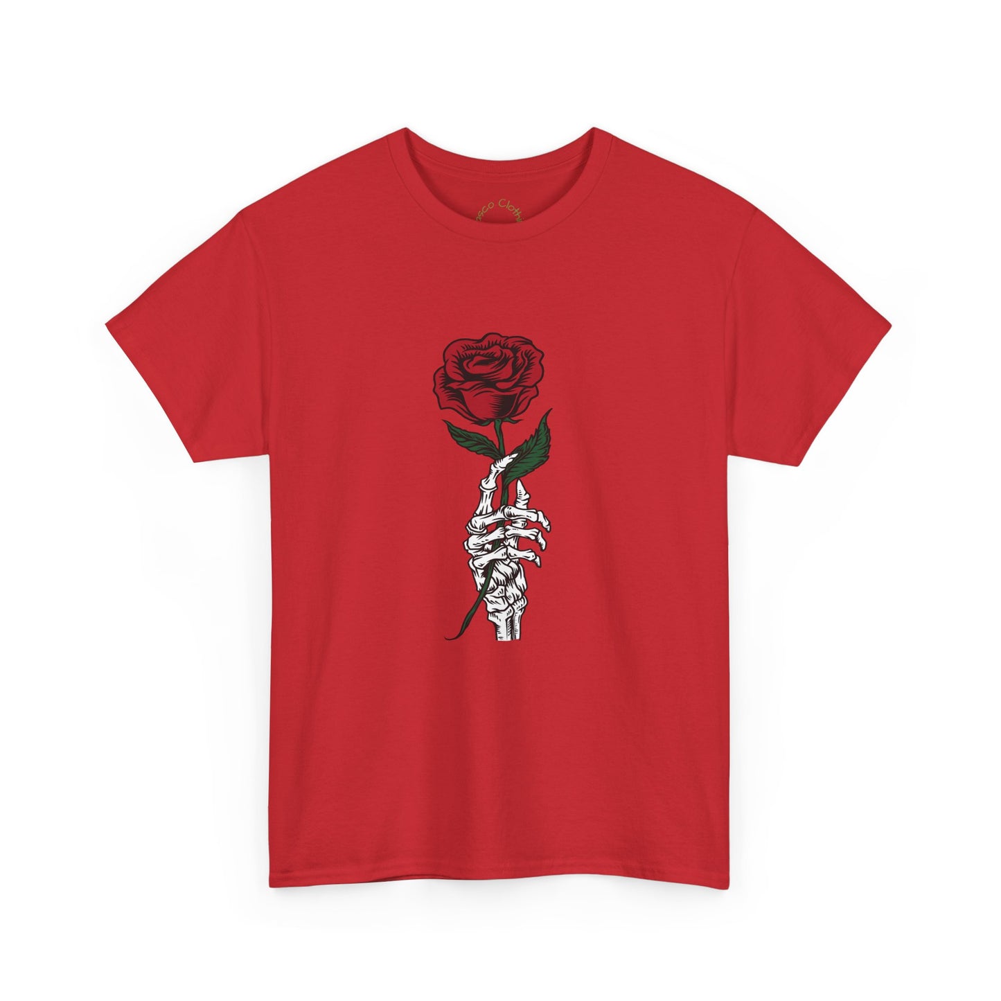 Vintage Rose Skeleton Tee - Unisex Heavy Cotton T-Shirt for Casual Style