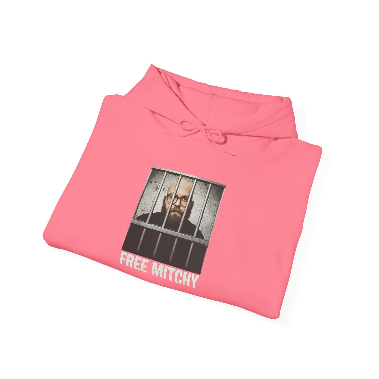 'Free Mitchy' | Portrait Behind Bars hoodie | 'Free Mitchy' prison mugshot design