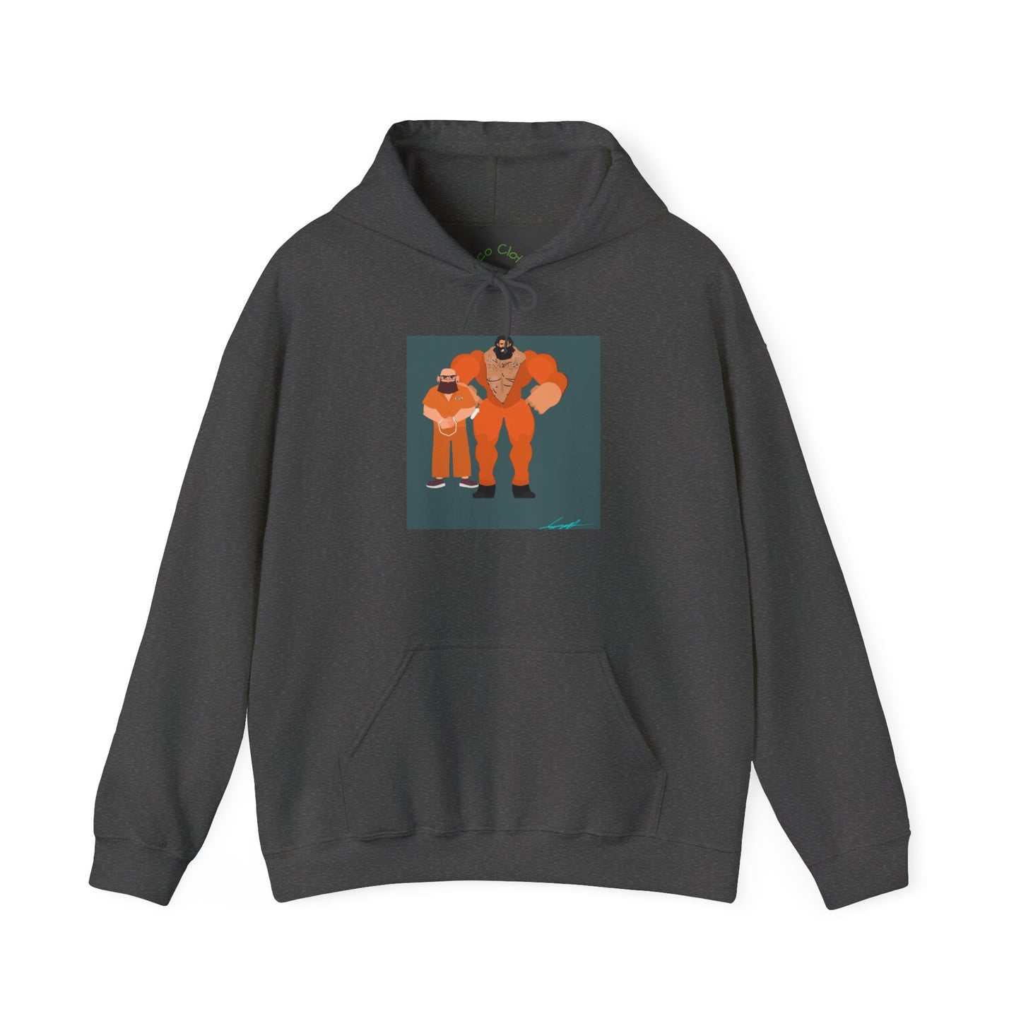 'Free Mitchy' Orange Jumpsuit Hoodie - Retro Inmate Duo Graphic Sweatshirt