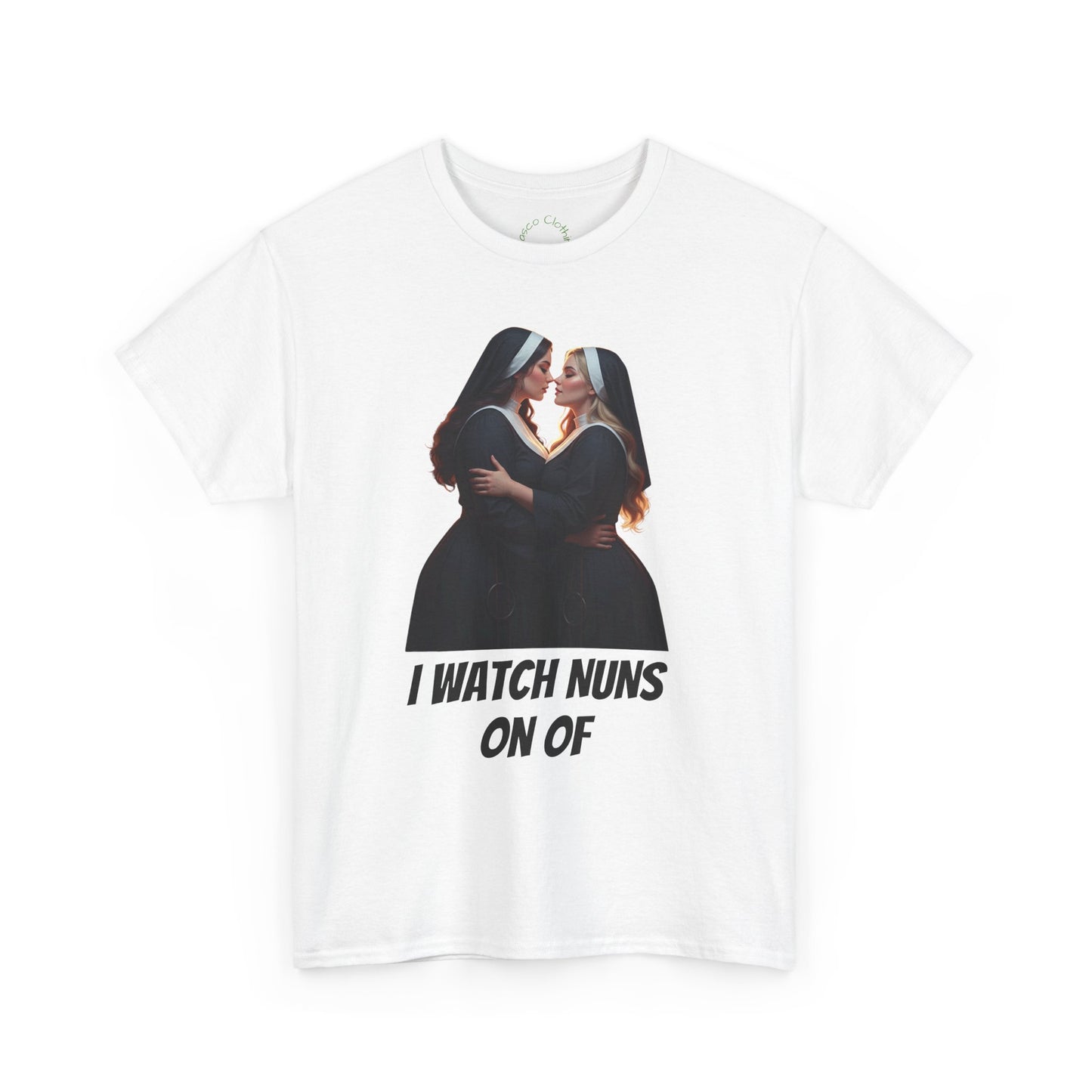 I Watch Nuns Unisex Heavy Cotton Tee - Fun and Quirky Humor T-Shirt