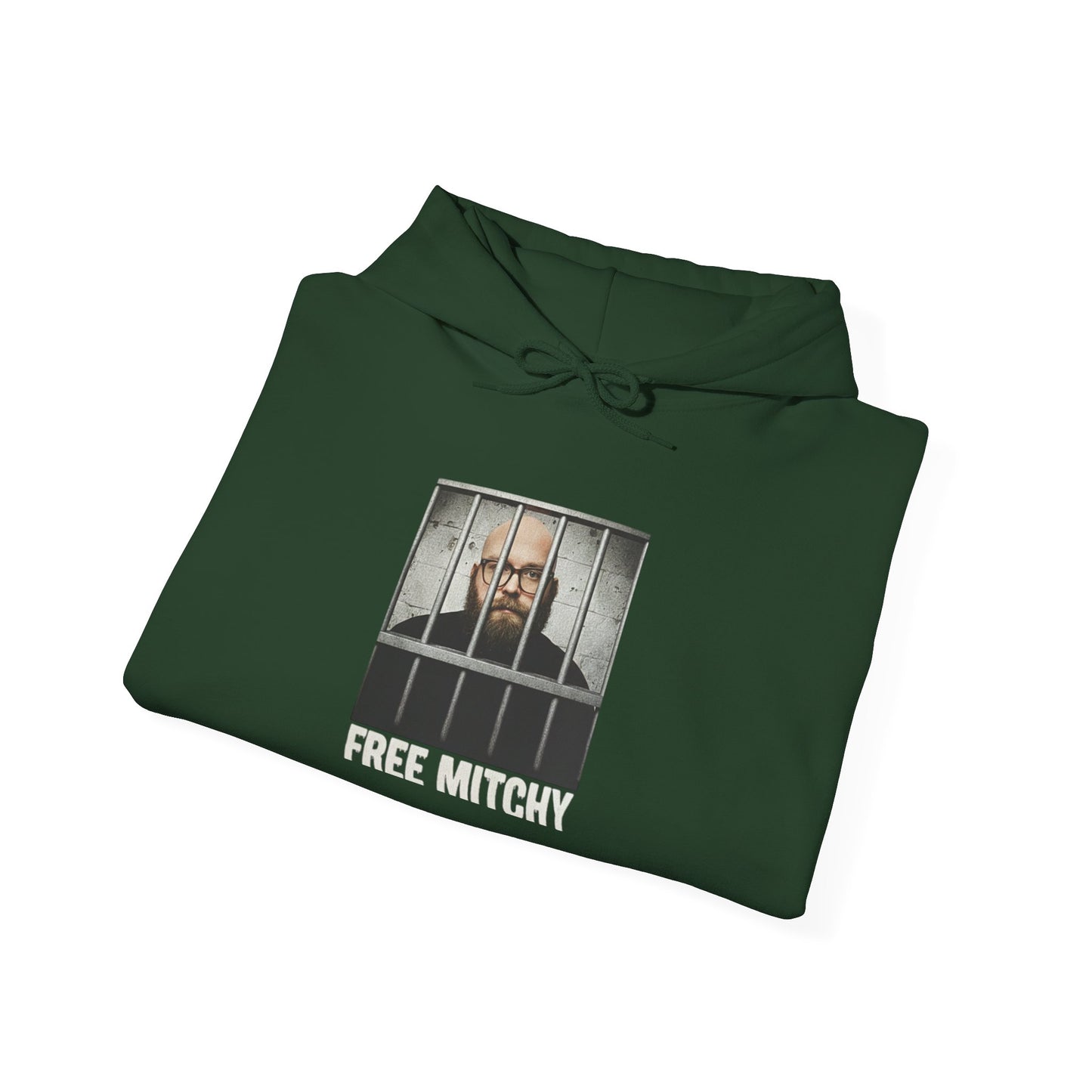 'Free Mitchy' | Portrait Behind Bars hoodie | 'Free Mitchy' prison mugshot design