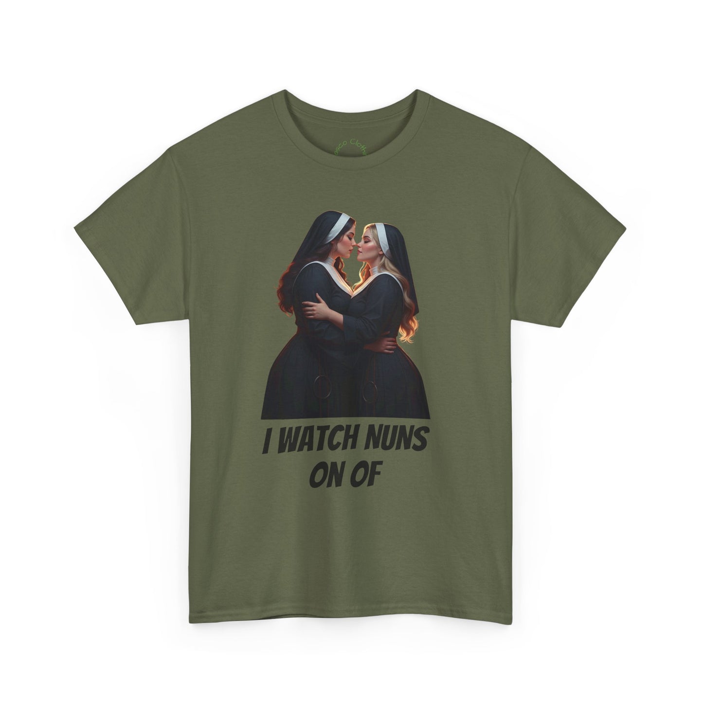 I Watch Nuns Unisex Heavy Cotton Tee - Fun and Quirky Humor T-Shirt
