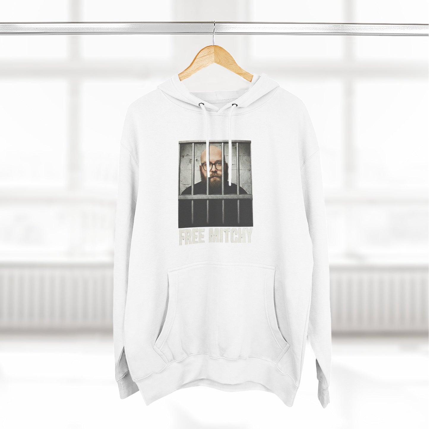 'Free Mitchy' Jail Photo Graphic Hoodie with Fiasco Clothing Back Logo
