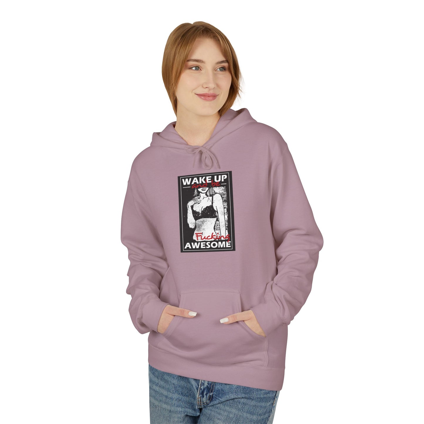 Awesome Wake Up Hoodie - Unisex Midweight Fleece Sweatshirt