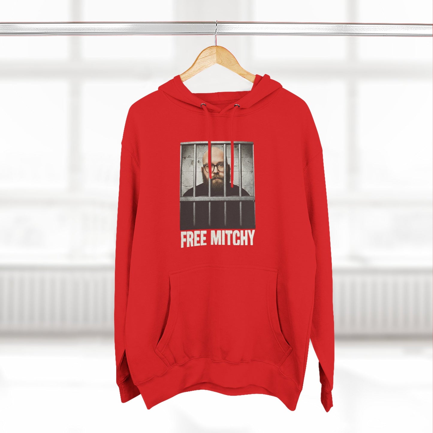 'Free Mitchy' Jail Photo Graphic Hoodie with Fiasco Clothing Back Logo