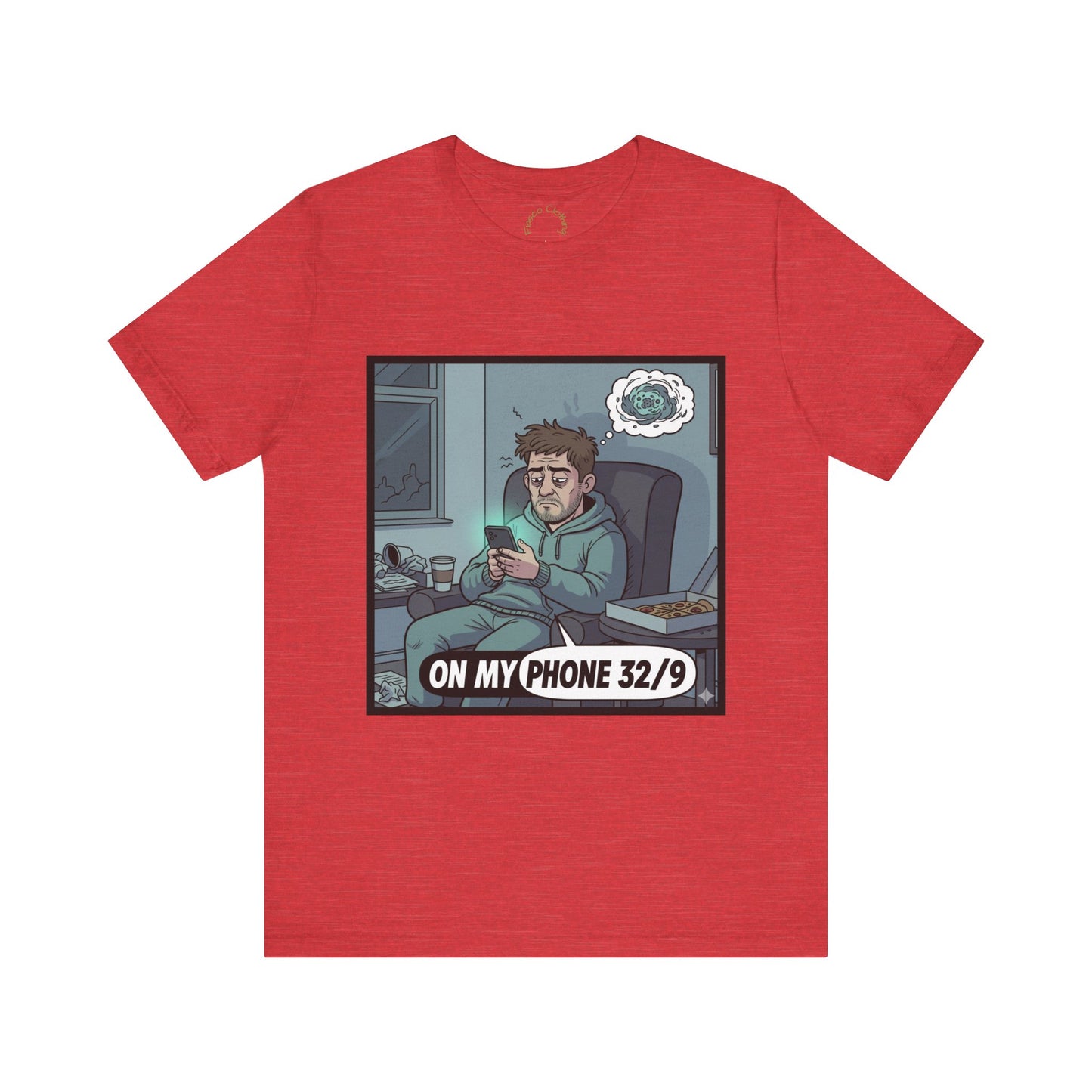 'Mitchy' On My Phone 32/9 Tee | Funny Phone Addiction Illustration T-Shirt