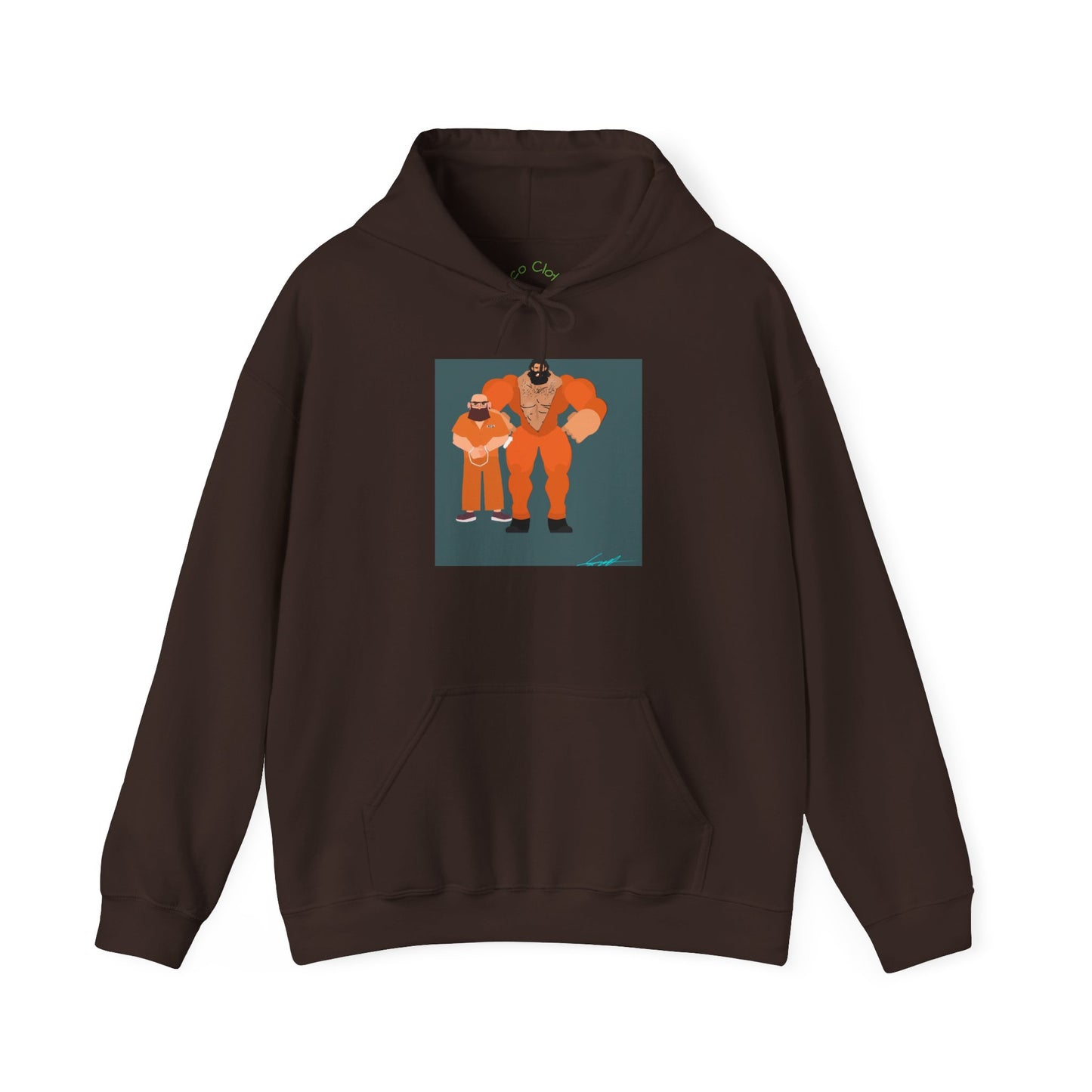 'Free Mitchy' Orange Jumpsuit Hoodie - Retro Inmate Duo Graphic Sweatshirt