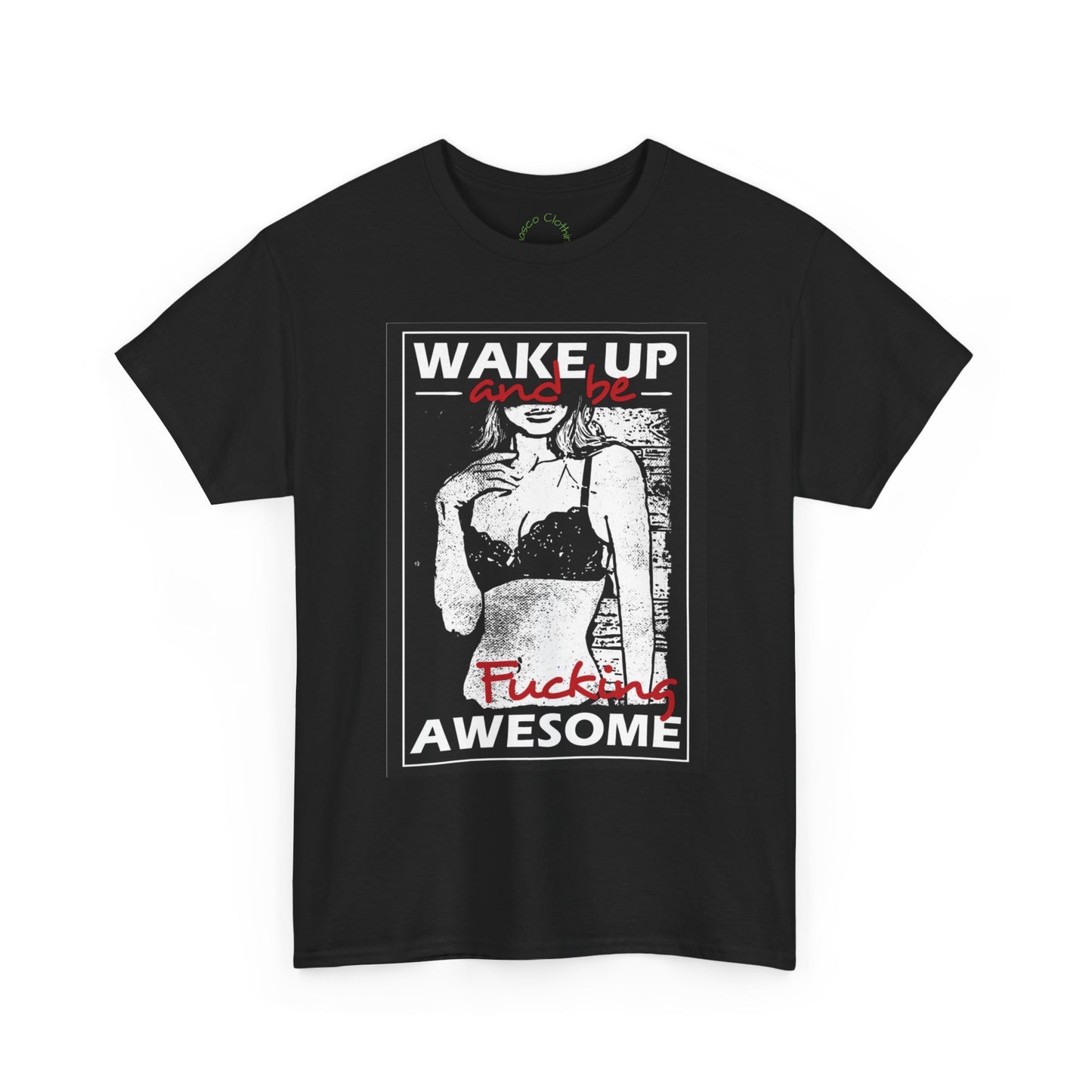 Wake Up Awesome Graphic Tee - Unisex Heavy Cotton T-Shirt
