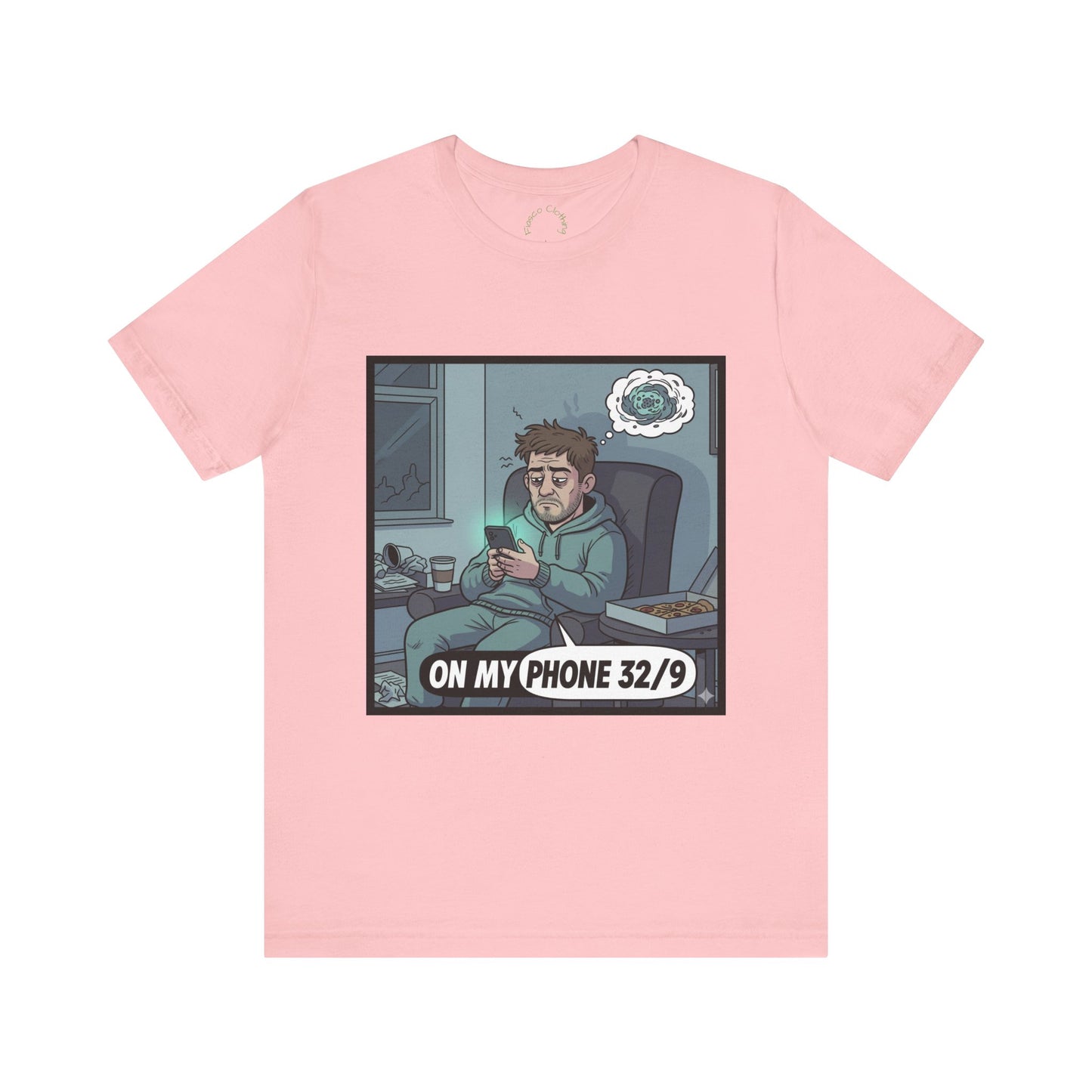 'Mitchy' On My Phone 32/9 Tee | Funny Phone Addiction Illustration T-Shirt