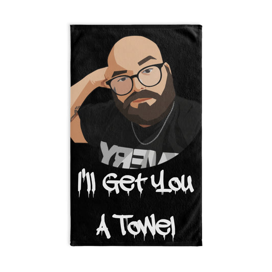 'Mitchy' | Cartoon Bearded Man Illustration Hand Towel | I'll Get You A Towel