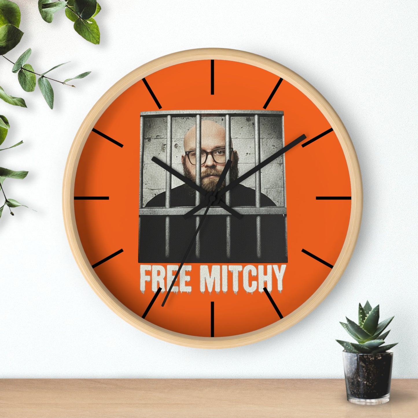 'Free Mitchy' Wall Clock - Unique Home Decor, Supportive Gift for Friends