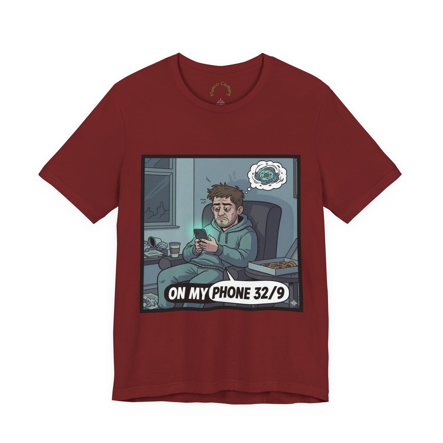 'Mitchy' On My Phone 32/9 Tee | Funny Phone Addiction Illustration T-Shirt