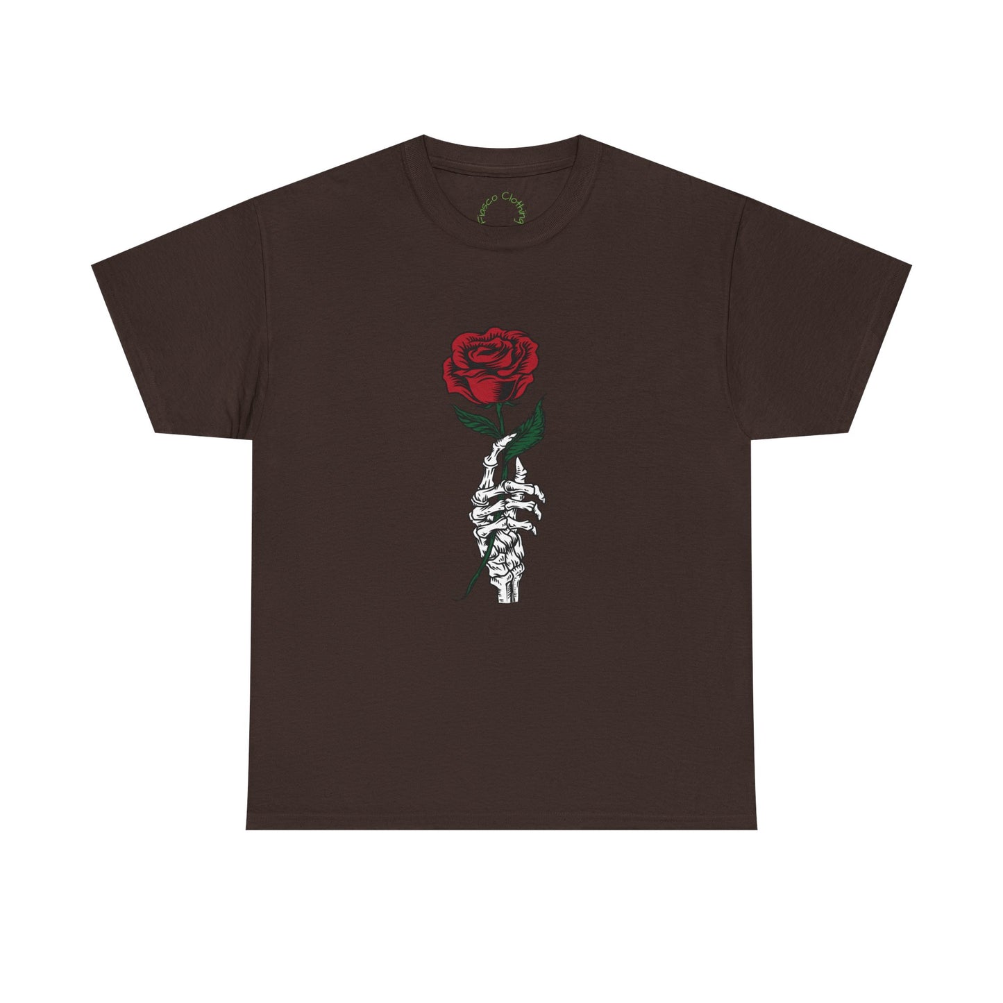 Vintage Rose Skeleton Tee - Unisex Heavy Cotton T-Shirt for Casual Style