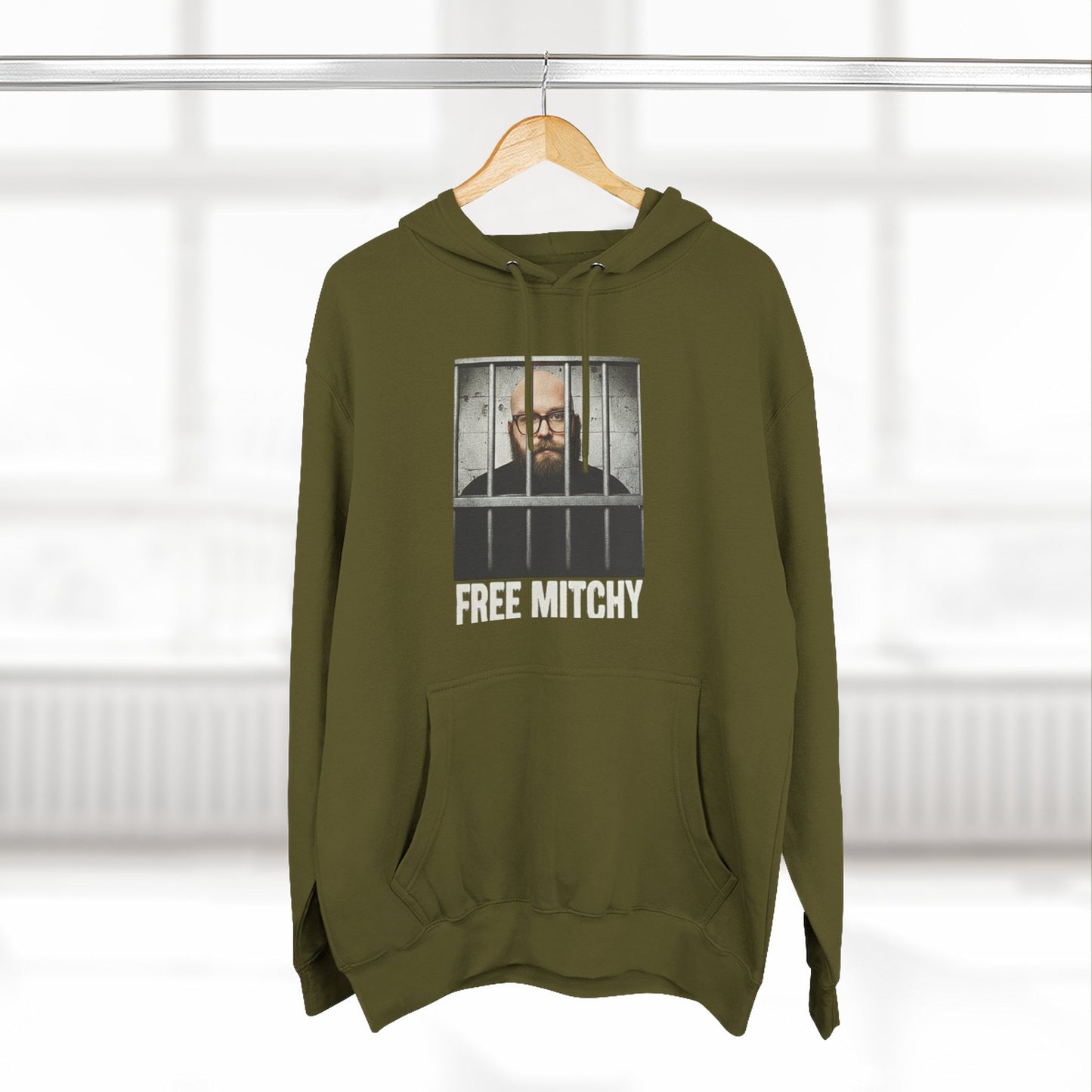 'Free Mitchy' Jail Photo Graphic Hoodie with Fiasco Clothing Back Logo