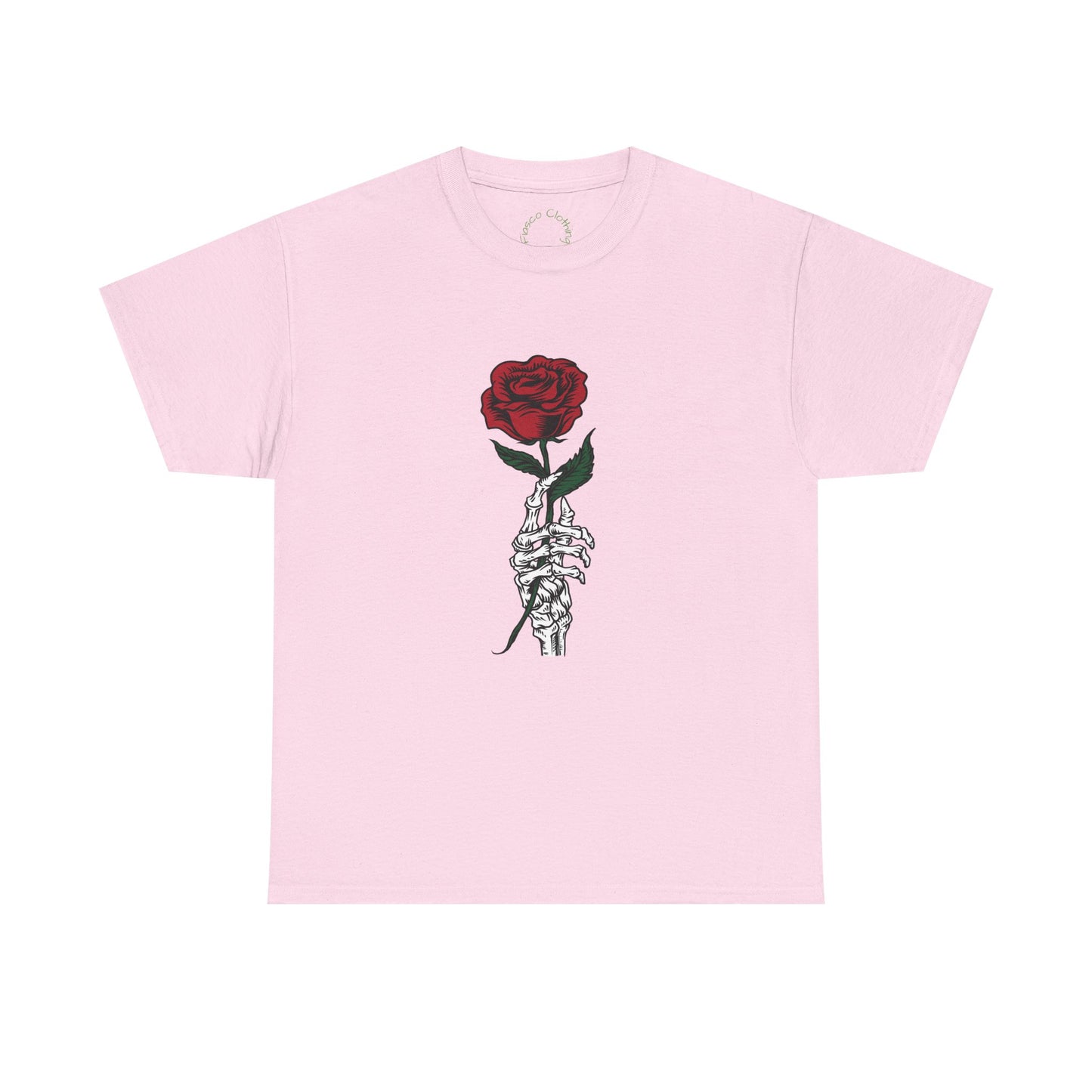 Vintage Rose Skeleton Tee - Unisex Heavy Cotton T-Shirt for Casual Style