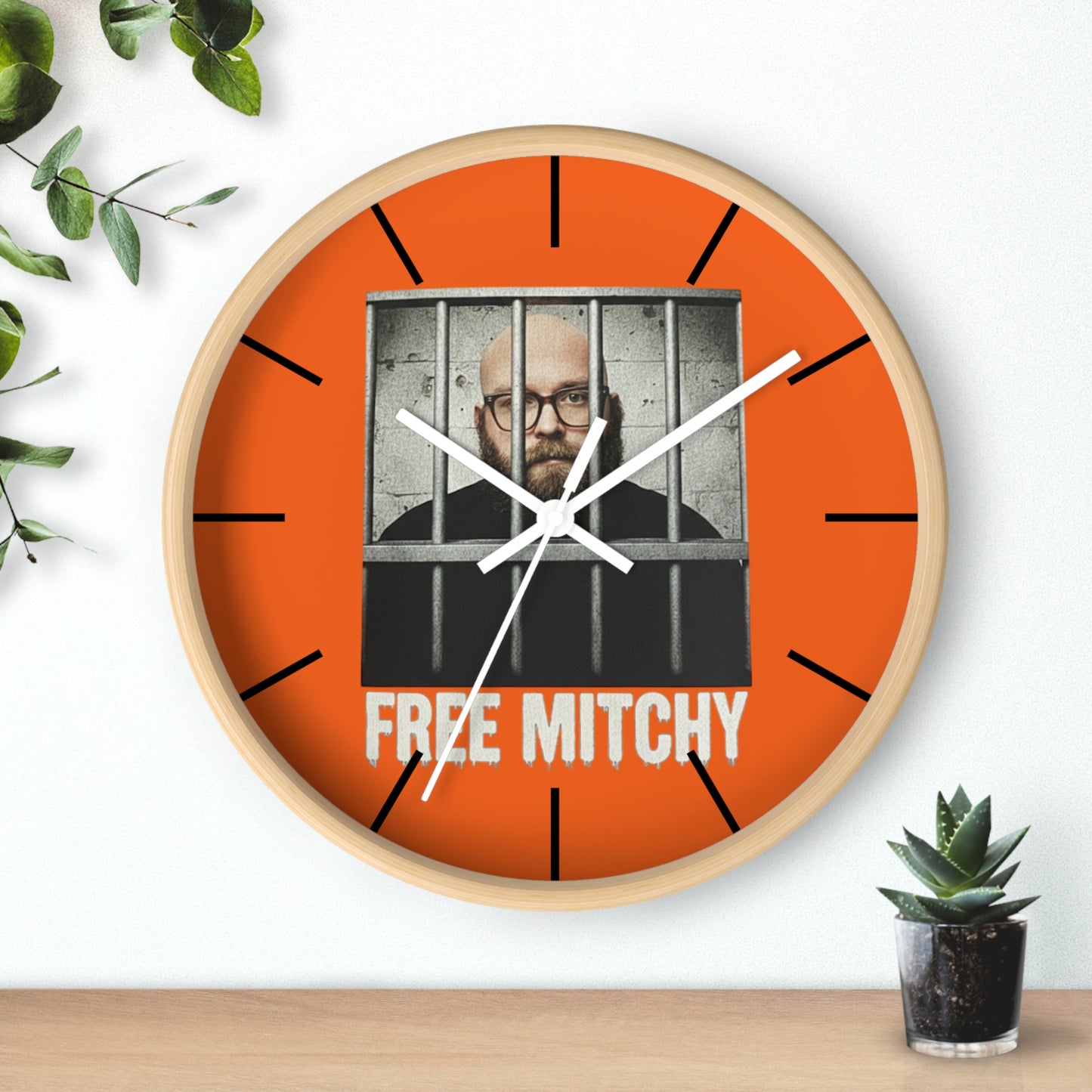 'Free Mitchy' Wall Clock - Unique Home Decor, Supportive Gift for Friends