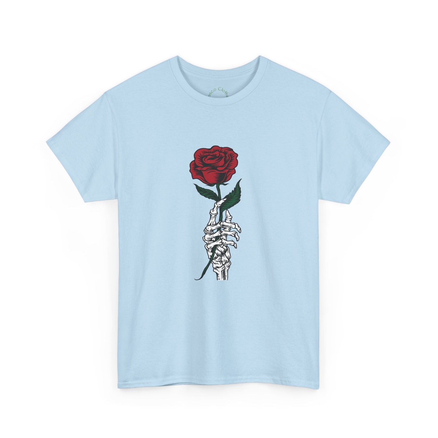 Vintage Rose Skeleton Tee - Unisex Heavy Cotton T-Shirt for Casual Style