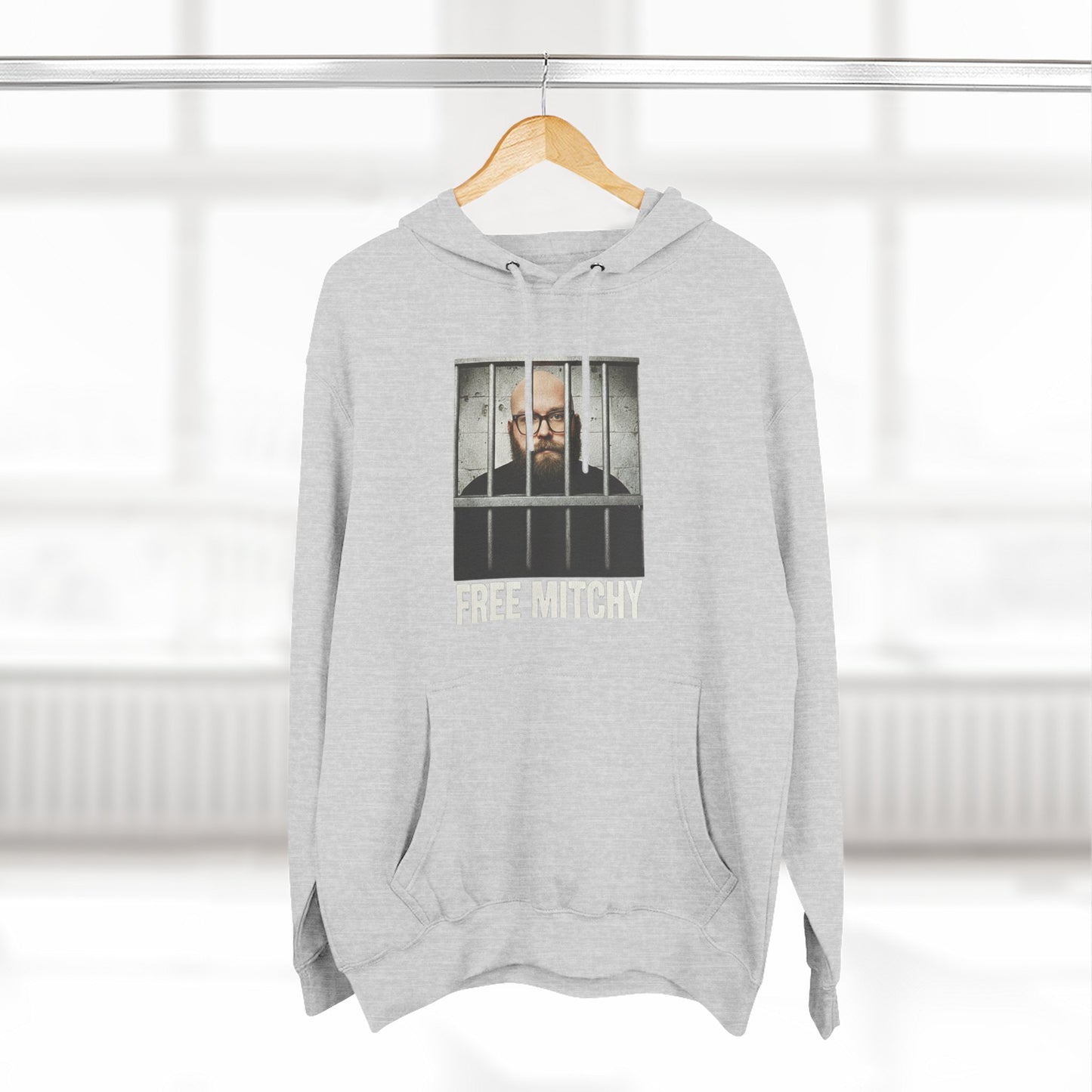 'Free Mitchy' Jail Photo Graphic Hoodie with Fiasco Clothing Back Logo