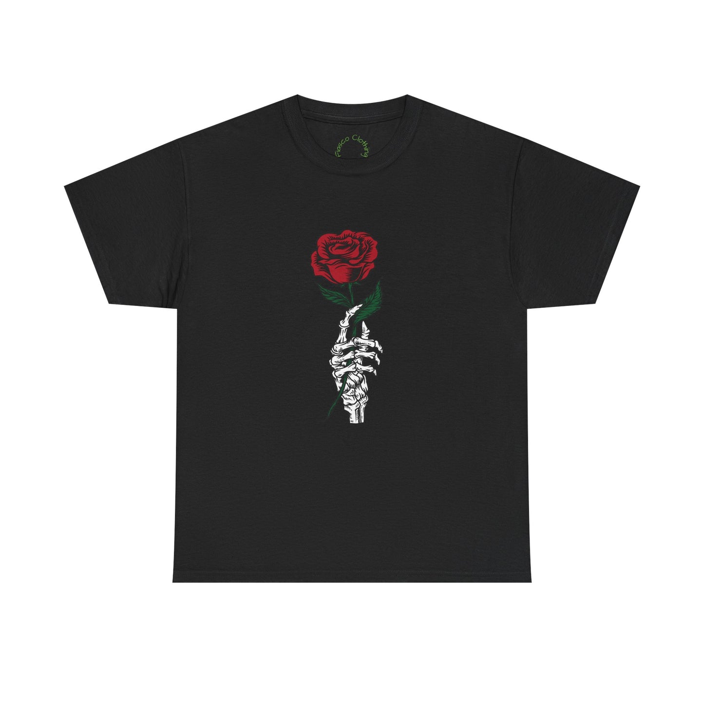 Vintage Rose Skeleton Tee - Unisex Heavy Cotton T-Shirt for Casual Style